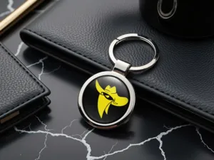 Mens Personalized Acrylic Keychains Metallic X